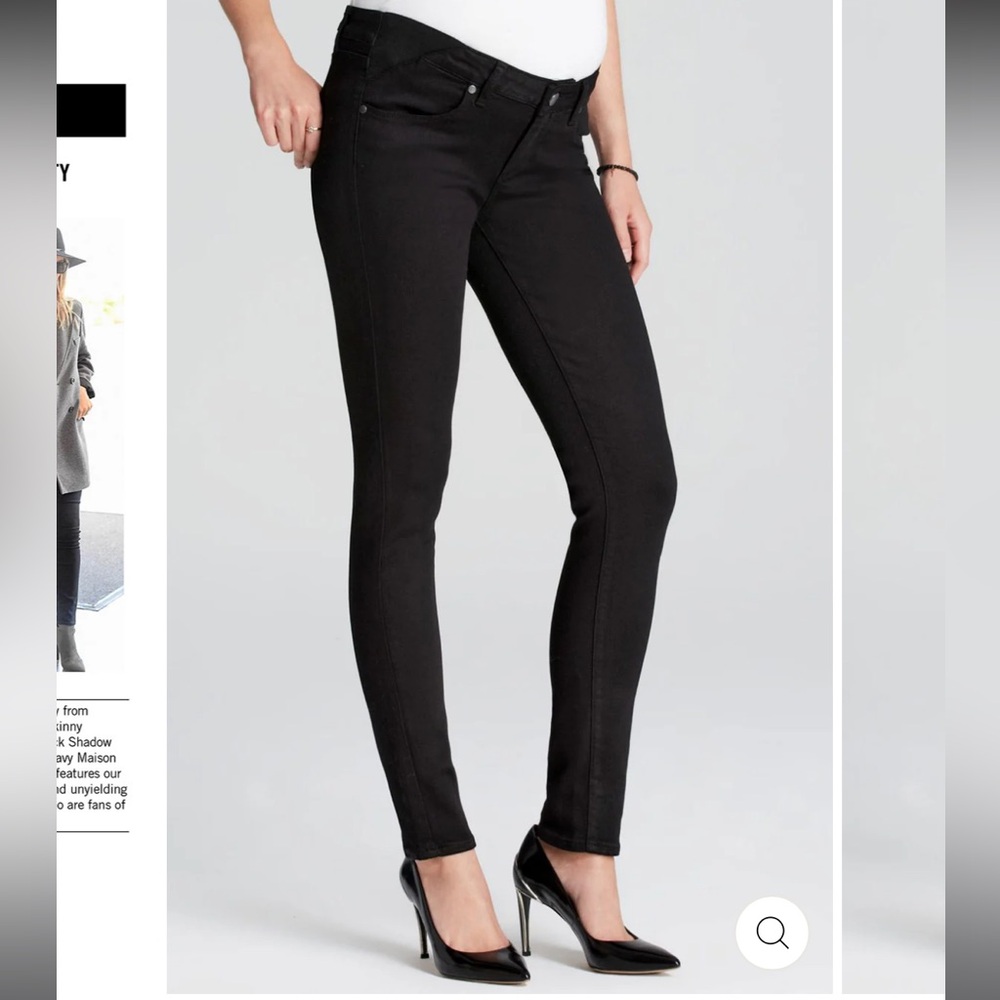 PAIGE verdugo maternity Women's Jet Black Skinny Jeans